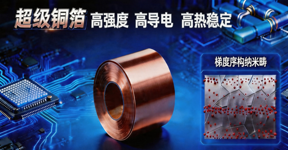 金屬所實現(xiàn)超高強、高導(dǎo)與高熱穩(wěn)定“超級銅箔”，序構(gòu)金屬再獲突破